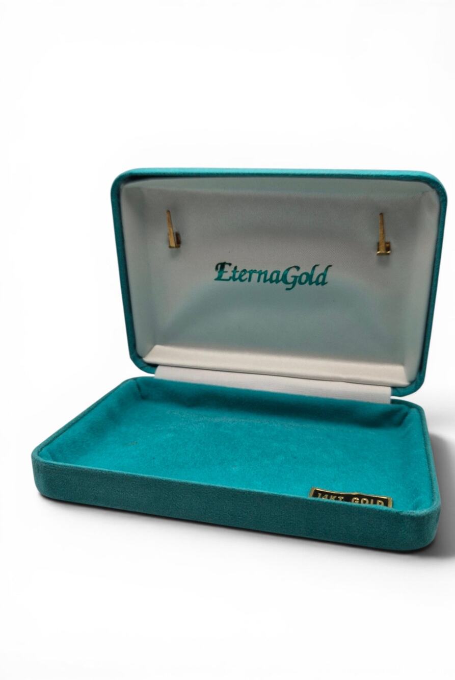 Vintage EternaGold Turquoise Blue Jewelry Necklace Presentation Box